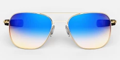 FlightSunglasses Randolph Aviator Sunglasses- Northern Lights (Brn Grad W/Blue Fl Mirror) Pilot & Driver