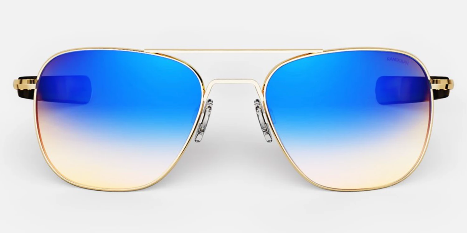 FlightSunglasses Randolph Aviator Sunglasses<span>- Northern Lights (Brn Grad W/Blue Fl Mirror)</span> Pilot & Driver 4 FlightSunglasses Randolph Aviator Sunglasses- Northern Lights (Brn Grad W/Blue Fl Mirror) Pilot & Driver
