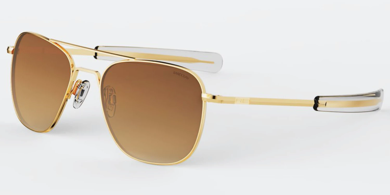 FlightSunglasses Randolph Aviator Sunglasses- 23K Gold With Gradient Lenses 4 FlightSunglasses Randolph Aviator Sunglasses- 23K Gold With Gradient Lenses