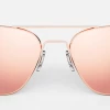 FlightSunglasses Randolph Aviator Sunglasses- 22K Rose Gold Pilot & Driver