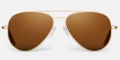 FlightSunglasses Randolph Concorde Sunglasses -23K Gold With American Tan Lenses