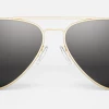 FlightSunglasses Randolph Concorde Sunglasses -23K Gold With Polarized American Gray Pilot & Driver