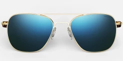 FlightSunglasses Randolph Aviator Single Vision Prescription Sunglasses -Atlantic & Cobalt Blue Wayfarer & Square