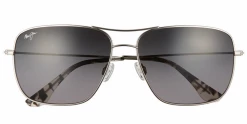 FlightSunglasses Maui Jim Cook Pines 774 Sunglasses- Silver With Neutral Grey Lens Classic Aviators