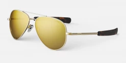 FlightSunglasses Randolph Concorde Sunglasses-Polarized Gold & Silver Mirror Lenses