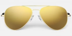 FlightSunglasses Randolph Concorde Sunglasses-Polarized Gold & Silver Mirror Lenses