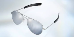 FlightSunglasses Randolph Concorde Sunglasses-Polarized Gold & Silver Mirror Lenses