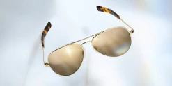 FlightSunglasses Randolph Concorde Sunglasses-Polarized Gold & Silver Mirror Lenses