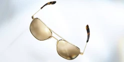 FlightSunglasses Pilot & Driver Randolph Aviator Sunglasses-Polarized Gold & Silver Mirror Lens