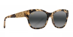 FlightSunglasses Maui Jim Monstera Leaf HS747 Sunglasses- Honey Havana With Yellow Gold, HCL Bronze Polarized Lens