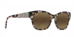 FlightSunglasses Maui Jim Monstera Leaf 747 Sunglasses- White Tokyo With 24K White Gold, Neutral Grey Polarized Lens