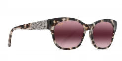 FlightSunglasses Maui Jim Monstera Leaf 747 Sunglasses- White Tokyo With 24K White Gold, Neutral Grey Polarized Lens