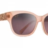 FlightSunglasses Maui Jim Monstera Leaf 747 Sunglasses- Guava Pink With 24K Rose Gold, Maui Rose Polarized Lens