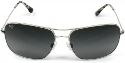 FlightSunglasses Pilot & Driver Maui Jim Breezeway 773 Sunglasses- Silver With Polarized Neutral Grey Lens