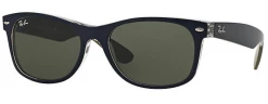 Ray-Ban New Wayfarer Bicolor Blue Sunglasses RB2132 - Green Classic G-15 Non-Polarized
