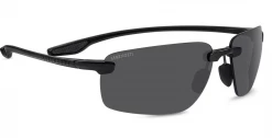FlightSunglasses Sport Serengeti Erice 8504 Sunglasses -Shiny Black Polarized CPG (grey), Photochromic Lenses