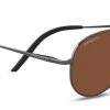 FlightSunglasses Serengeti Carrara Small 8555 Shiny Gunmetal, Polarized Drivers Photochromic Lenses Pilot & Driver
