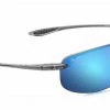 FlightSunglasses Maui Jim HO'OKIPA 407 Sunglasses- Smoke Grey With Polarized Blue Hawaii Lens