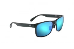 FlightSunglasses Maui Jim Red Sands 432 Sunglasses- Matte Black With Polarized Blue Hawaii Lens