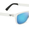 FlightSunglasses Maui Jim South Swell 755 Sunglasses- Frosted Crystal With Polarized Blue Hawaii Lens Sport