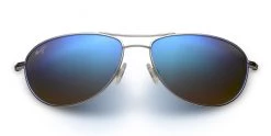 FlightSunglasses Maui Jim Baby Beach 245 Sunglasses- Silver With Polarized Blue Hawaii Lens