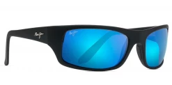 FlightSunglasses Maui Jim Peahi 202 Sunglasses- Matte Black Rubber With Polarized Blue Hawaii Lens