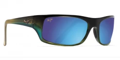 FlightSunglasses Sport Maui Jim Peahi 202 Sunglasses- Mahi Mahi With Polarized Blue Hawaii, Maui HT, HCL Bronze, Grey Lens
