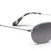 FlightSunglasses Pilot & Driver Maui Jim Baby Beach 245 Sunglasses- Silver With Polarized Neutral Grey Lens