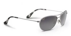 FlightSunglasses Pilot & Driver Maui Jim Baby Beach 245 Sunglasses- Silver With Polarized Neutral Grey Lens