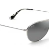 FlightSunglasses Maui Jim Sea House 772 Sunglasses- Silver With Polarized Neutral Grey Lens