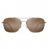 FlightSunglasses Pilot & Driver Maui Jim Lava Tube 786 Sunglasses- Matte Gold With Polarized HCL Bronze Lens