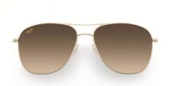 FlightSunglasses Classic Aviators Maui Jim CLIFF HOUSE 247 Sunglasses- Gold With Polarized HCL Bronze Lens