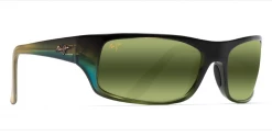 FlightSunglasses Maui Jim Peahi 202 Sunglasses- Matte Black Rubber With Polarized Blue Hawaii Lens