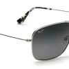 FlightSunglasses Maui Jim Cook Pines 774 Sunglasses- Silver With Neutral Grey Lens Classic Aviators