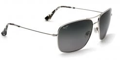 FlightSunglasses Maui Jim Cook Pines 774 Sunglasses- Silver With Neutral Grey Lens Classic Aviators