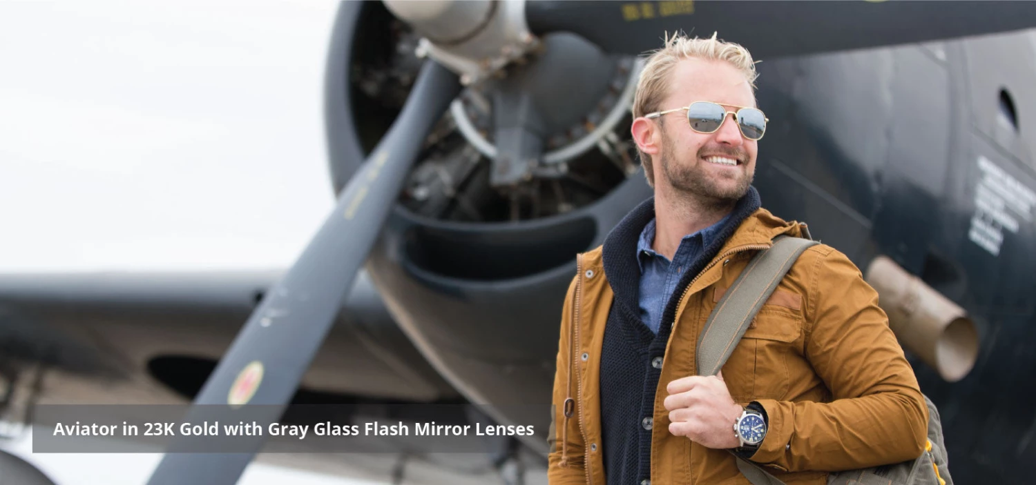 FlightSunglasses Randolph Aviator Sunglasses<span>- 23K Gold, American Gray Mineral Glass Lenses</span> Pilot & Driver 10 FlightSunglasses Randolph Aviator Sunglasses- 23K Gold, American Gray Mineral Glass Lenses Pilot & Driver