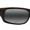 FlightSunglasses Sport Maui Jim Peahi 202 Sunglasses-Gloss Black With Polarized Neutral Grey Lens