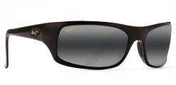 FlightSunglasses Sport Maui Jim Peahi 202 Sunglasses-Gloss Black With Polarized Neutral Grey Lens