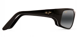 FlightSunglasses Sport Maui Jim Peahi 202 Sunglasses-Gloss Black With Polarized Neutral Grey Lens