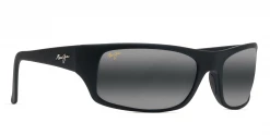 FlightSunglasses Maui Jim Peahi 202 Sunglasses- Matte Black Rubber With Polarized Blue Hawaii Lens
