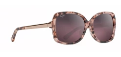 FlightSunglasses Maui Jim Melika 760 Sunglasses- Pink Tortoise With Rose Gold Temples, Maui Rose Lens
