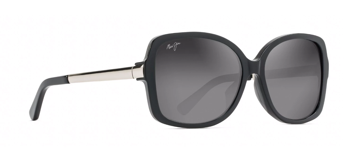 FlightSunglasses Maui Jim Melika 760 Sunglasses<span>- Black Gloss With Silver Temples, Grey Lens</span> 3 FlightSunglasses Maui Jim Melika 760 Sunglasses- Black Gloss With Silver Temples, Grey Lens