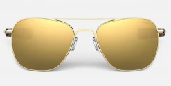FlightSunglasses Pilot & Driver Randolph Aviator Sunglasses-Polarized Gold & Silver Mirror Lens