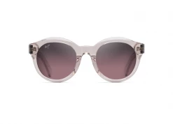 FlightSunglasses Maui Jim Jasmine 738 Sunglasses- Crystal W/ Hint Of Pink And Polarized Maui Rose Lens