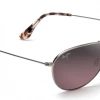 FlightSunglasses Maui Jim Sea House 772 Sunglasses- Rose Gold With Polarized Maui Rose Lens Pilot & Driver