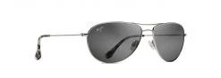 FlightSunglasses Maui Jim Sea House 772 Sunglasses- Silver With Polarized Neutral Grey Lens