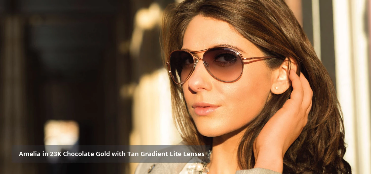 FlightSunglasses Randolph Amelia Sunglasses AA011<span>- 23K Chocolate Gold, Northern Lights Lenses</span> 6 FlightSunglasses Randolph Amelia Sunglasses AA011- 23K Chocolate Gold, Northern Lights Lenses