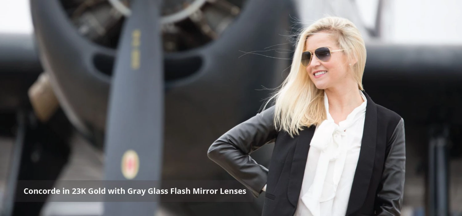 FlightSunglasses Randolph Concorde Sunglasses<span>- Matte Chrome, Blue Sky Flash Mirror PC Lenses</span> 10 FlightSunglasses Randolph Concorde Sunglasses- Matte Chrome, Blue Sky Flash Mirror PC Lenses