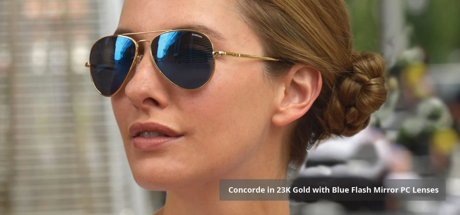 FlightSunglasses Randolph Concorde Sunglasses<span>- Matte Chrome, Blue Sky Flash Mirror PC Lenses</span> 6 FlightSunglasses Randolph Concorde Sunglasses- Matte Chrome, Blue Sky Flash Mirror PC Lenses